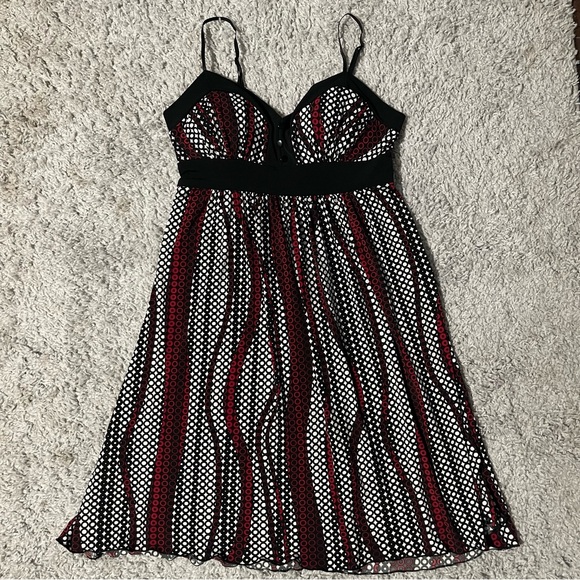 Vintage Candies red and black polka dots dress with from detail. - Picture 1 of 5